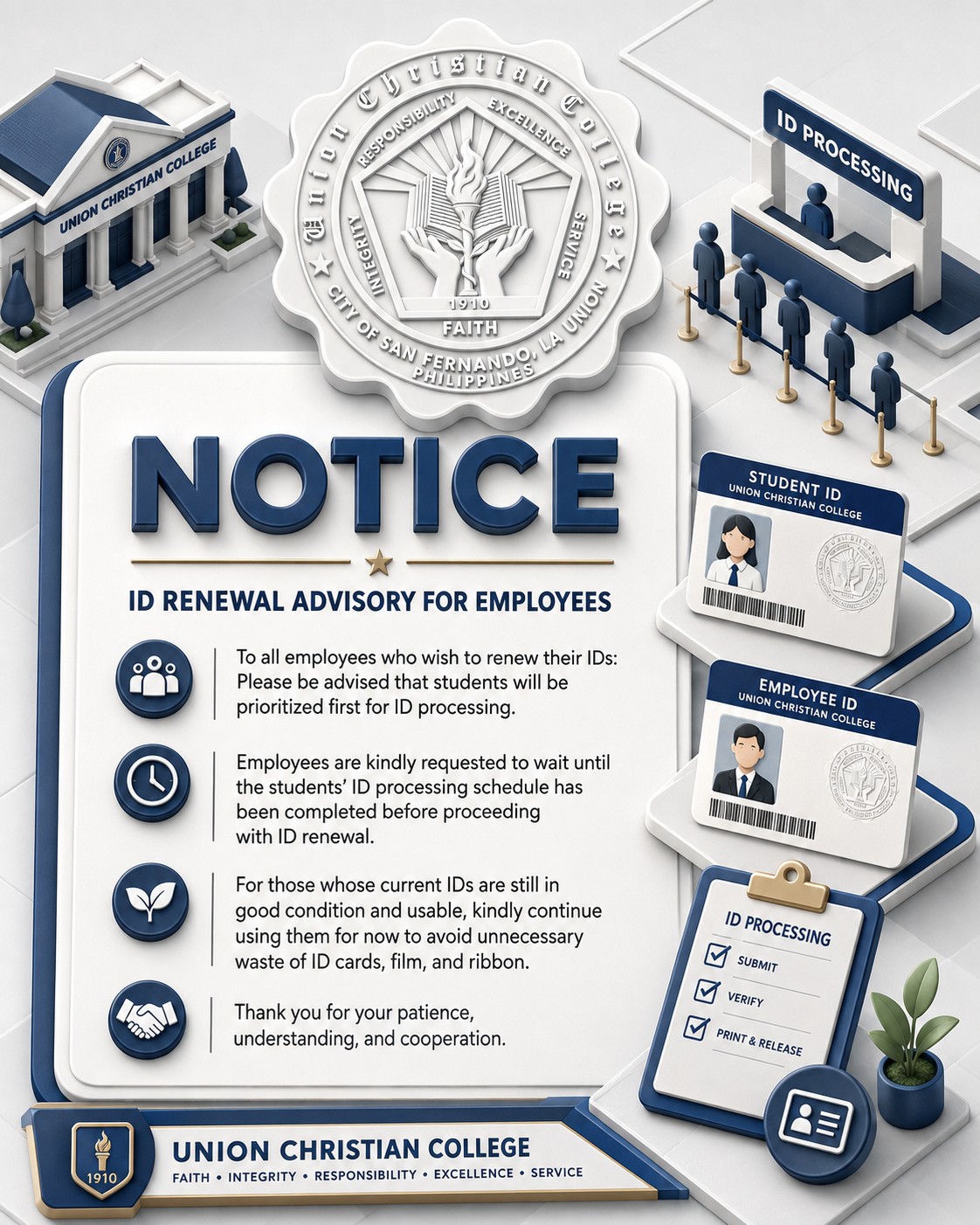 👉 📢 NOTICE ON EMPLOYEE ID RENEWAL AND PROCESSING PRIORITY