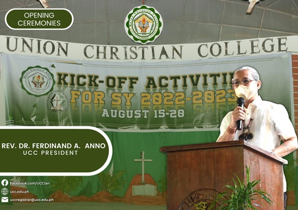 Rev. Anno Addresses the UCC Community During the Academic Convocation for SY 2022-2023